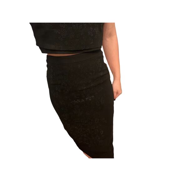 A.L.C. Rhinestone Leopard Two Piece Skirt Set Size 2 - Picture 8 of 12